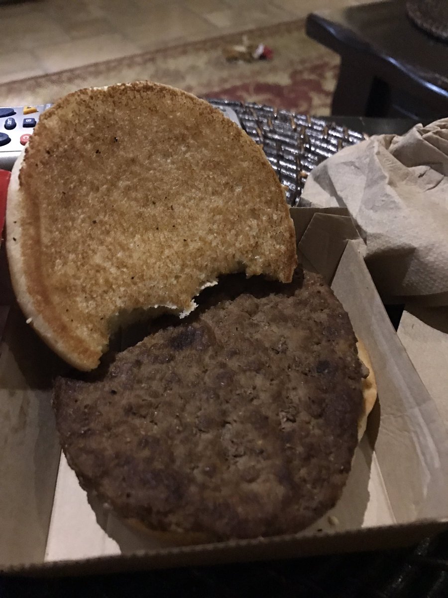 Semillennial's tweet photo. I havent been to @McDonalds for years but now I remember why. I asked for no cheese, I literally got a bun and meat 🙄. #fail #mcdonalds https://t.co/KFKLukPGM8