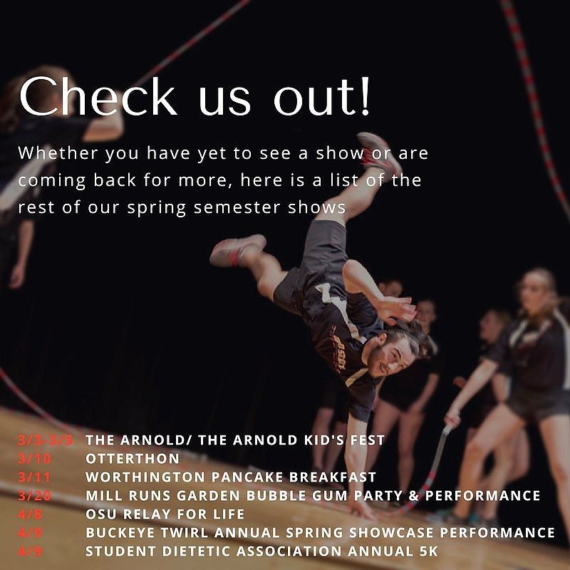OSUJumpRope's tweet photo. Hey you!! 💥Yes you jump rope fanatic! Be sure to catch us at these events for the rest of … https://t.co/pPsasRrbcf https://t.co/JLXBHbi6RE