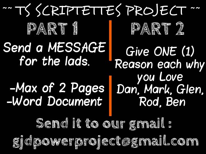 ts_scriptettes's tweet image. We would just like to remind everyone of our project.
Send it to our gmail: gjdpowerproject@gmail.com

DEADLINE JUNE 1,2017
PM for questions
