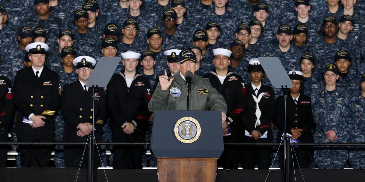 .<a href="/POTUS/">President Donald J. Trump</a> visits #USNavy's future  #USSGeraldRFord #CVN78 - go.usa.gov/xXcnp