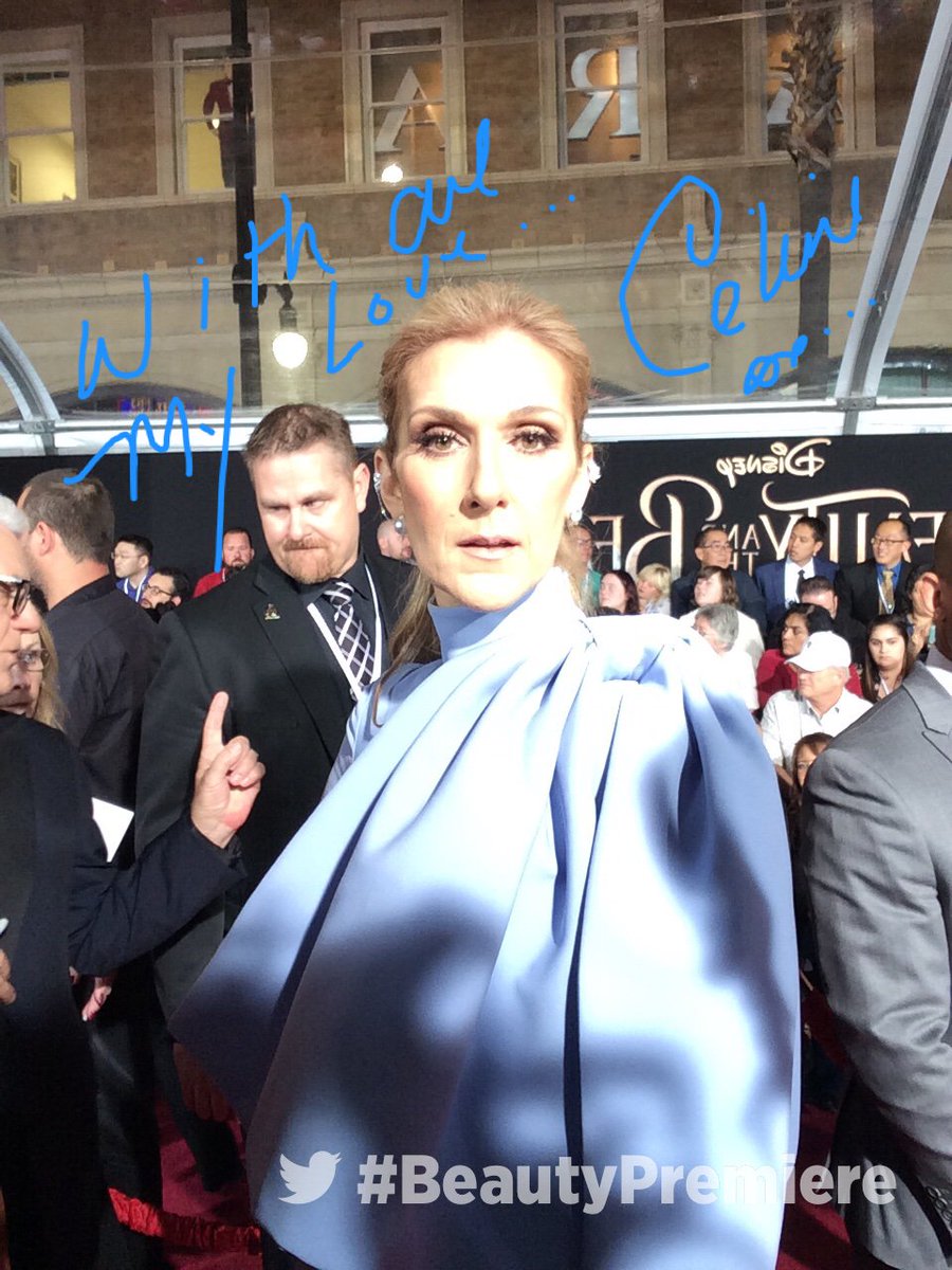 beourguest's tweet image. We're on the red carpet of the #BeautyPremiere with @celinedion!