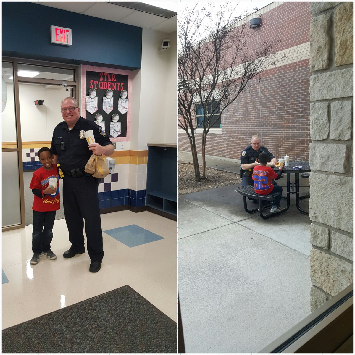 CounselorTravis's tweet photo. We have the best SRO! @lecgolden #hewantstobeapoliceofficertoo #officerintraining #purpose @SonntagElem @CounselorTravis https://t.co/26iVCV3GFn