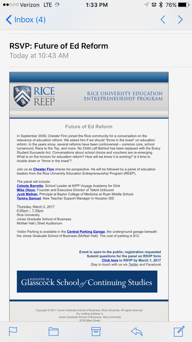 Thought provoking evening on Future of Ed Reform, thank you fellow panelists &amp; Chester Finn-President Emeritus <a href="/educationgadfly/">Fordham Institute</a> &amp; <a href="/RiceReep/">RiceReep</a>