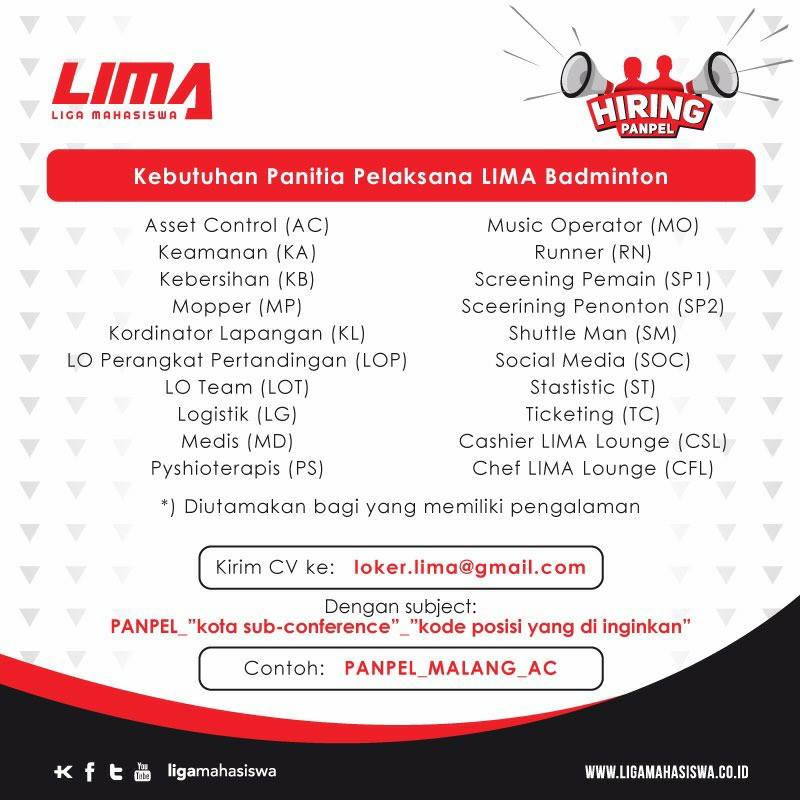 Liga Mahasiswa On Twitter Loker Panitia Pelaksana ...
