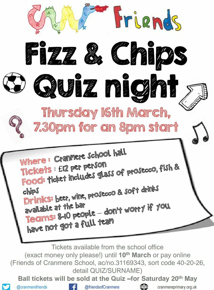 #halfterm is nearly over. How was yours #elmbridge #esher. We're looking forward to our fizz n chips quiz coming up soon