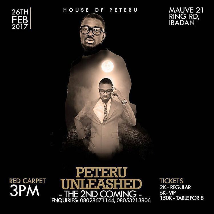 whatsupibadan's tweet photo. From @houseofpeteru1 - Coming thru 🔥🔥26.02.17 #PETERUUNLEASHED2 #D2ndComin .
#Ibadan
#Whatsupibadan
#WeKeepBuzzin… https://t.co/ALQon3Lxny