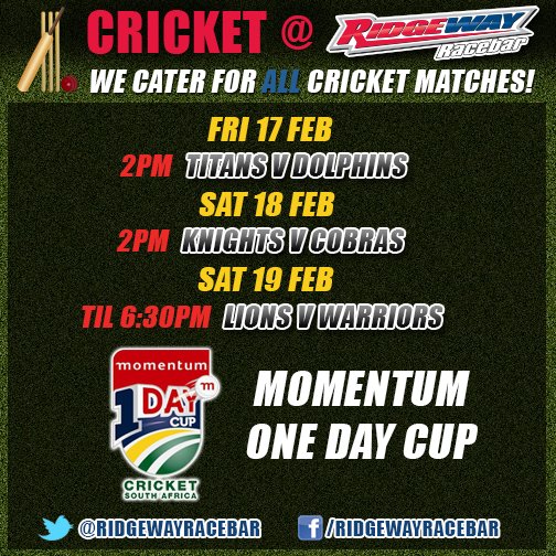 Local cricket action in the #MODC2017 today - Lions v Warriors all day til 630pm LIVE on our screens!