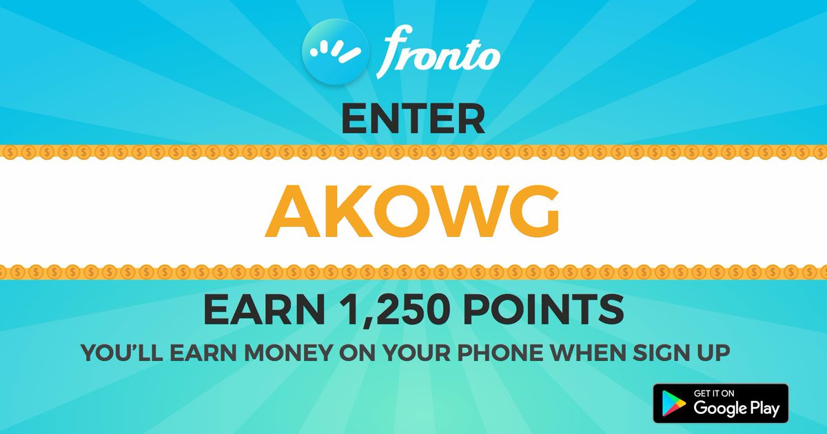 hailey_mcnabb's tweet photo. Join Fronto to earn money on your phone. Enter 'AKOWG' to start with bonus 1,250 Points. https://t.co/xNE9dRO7Dw #rewardapp #makemoney https://t.co/ETGL0rlNnu