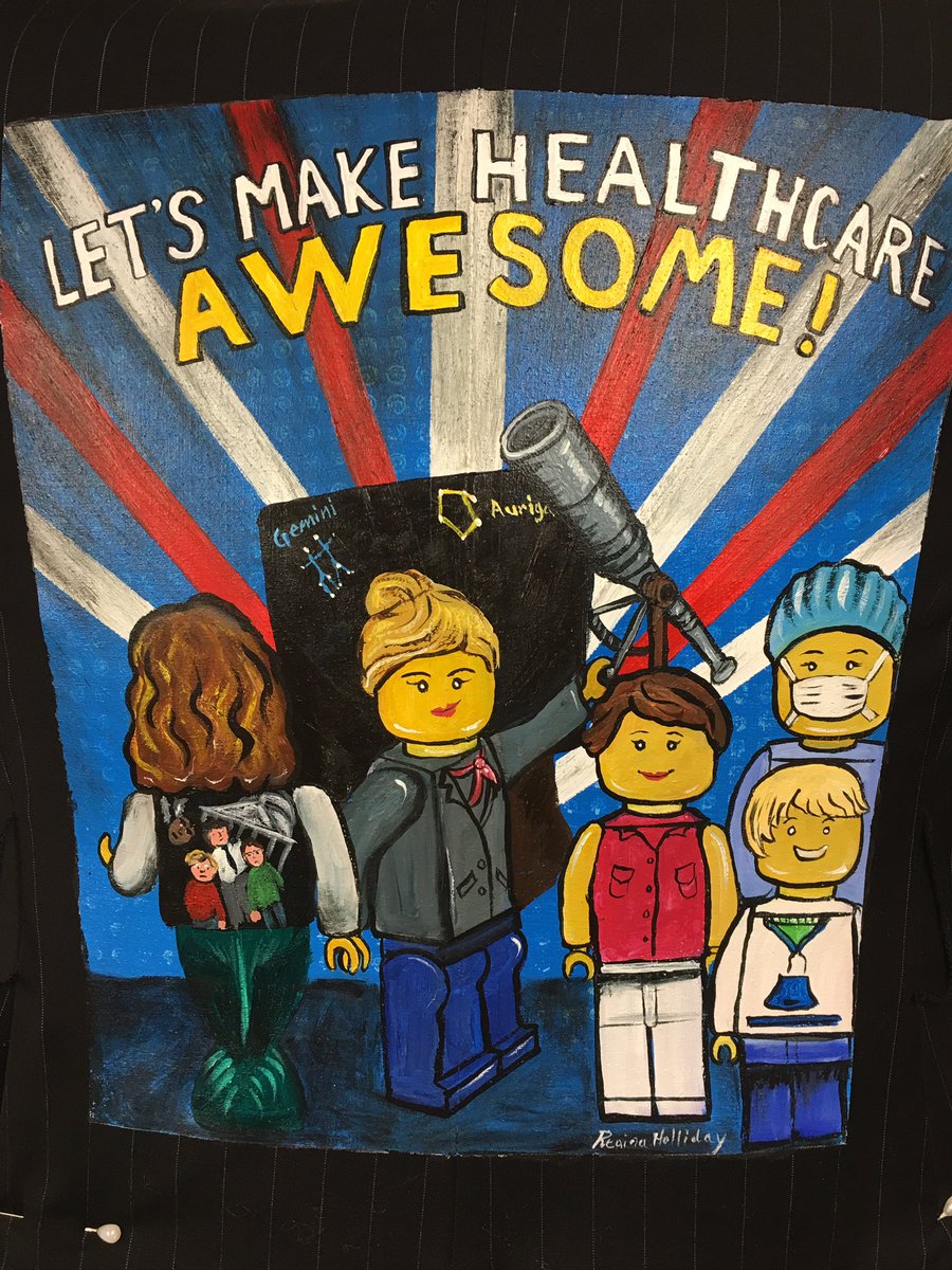 ReginaHolliday's tweet photo. Welcome to #TheWalkingGallery Yael with your jacket "Let's Make Healthcare Awesome." https://t.co/lVIZYNFtoG