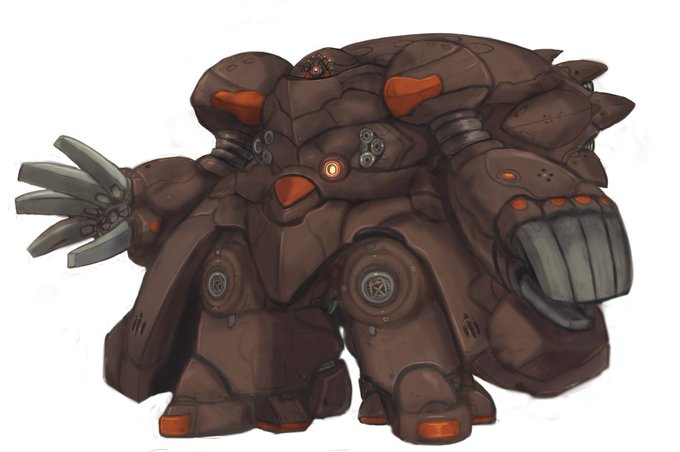 次のピクロボ用になんとなく考えた単機で銀河帝国軍製の大気圏突入可能な空水陸適応大型メカ。外見はどうみてもゴッグみたいになってしまった(; ・`д・') 