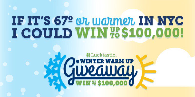 RedRob1975's tweet image. If it's 67 degrees or warmer in NYC, I could win up to $100,000! lucktastic.com/twShareFunnel