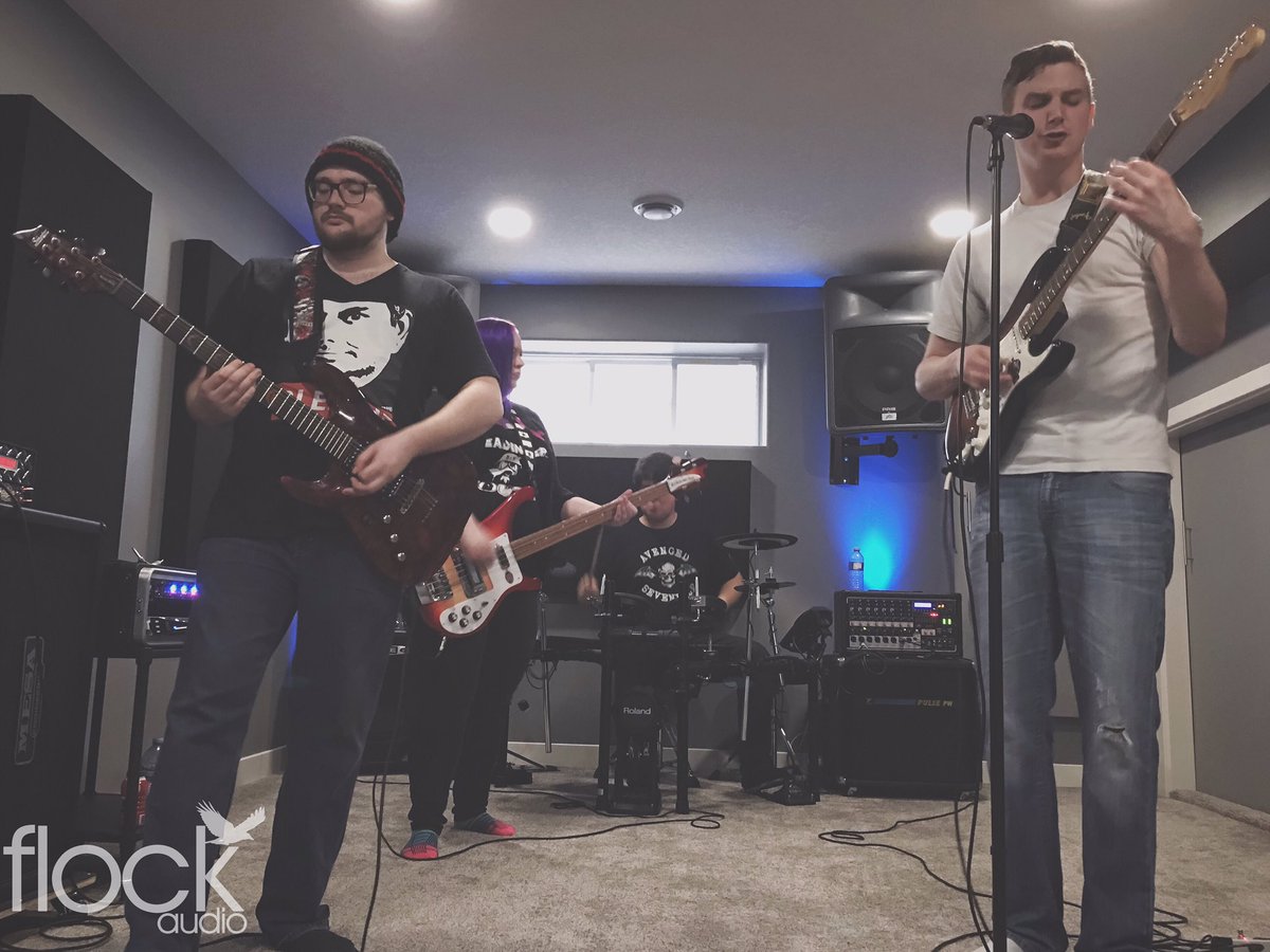 FlockAudio's tweet photo. Great pre-production session with #endsintragedy rock band from #yeg! #yegmusic #flockaudio #rockmusic #studio https://t.co/iGcvTT32Pu