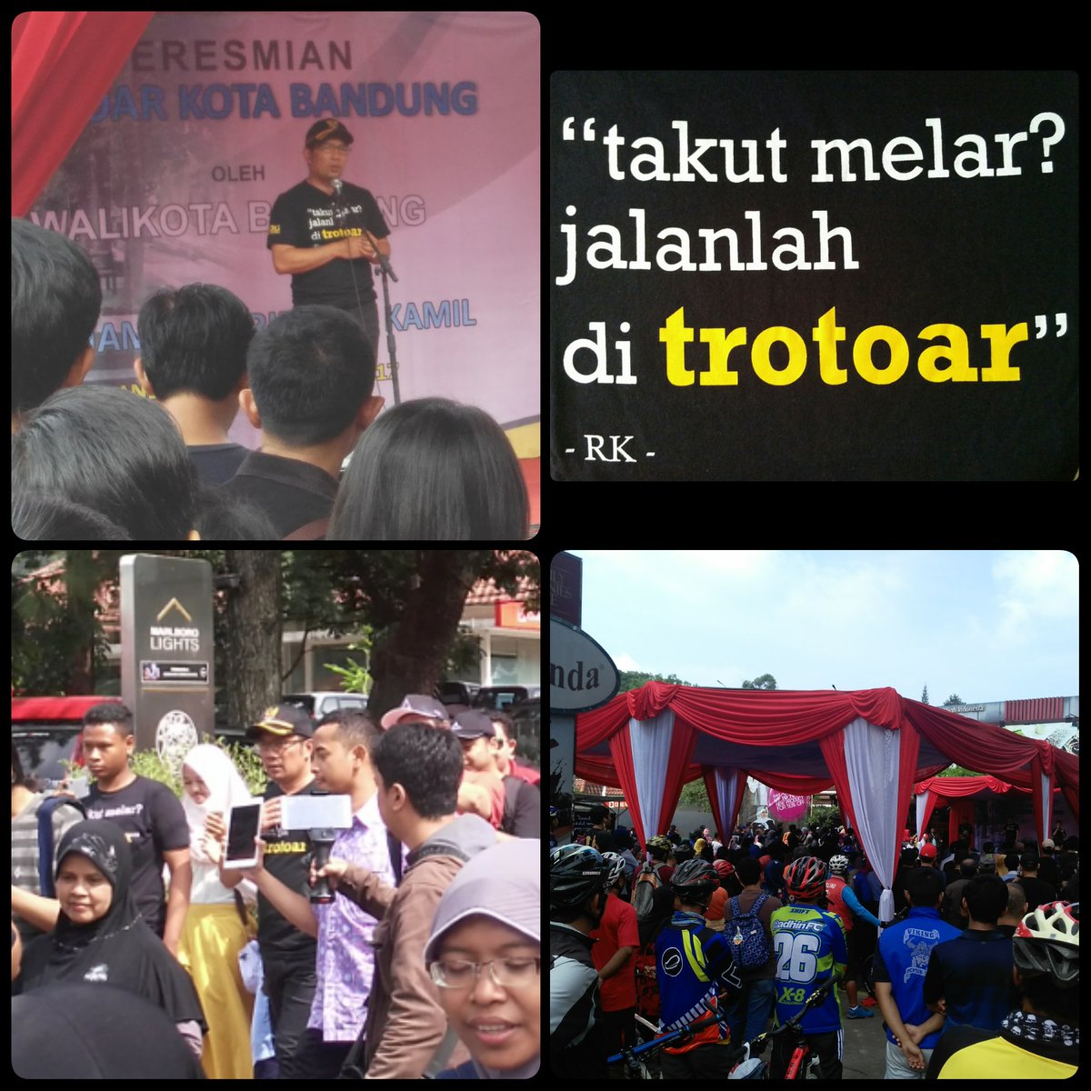 Kata Pak Wali <a href="/ridwankamil/">Ridwan Kamil</a> 
"Takut Melar Jalanlah di Trotoar"
Ayo budayakan jalan kaki
#Walk2School
#Walk2Work
#Walk2KamanaWae
#TrotoarDago