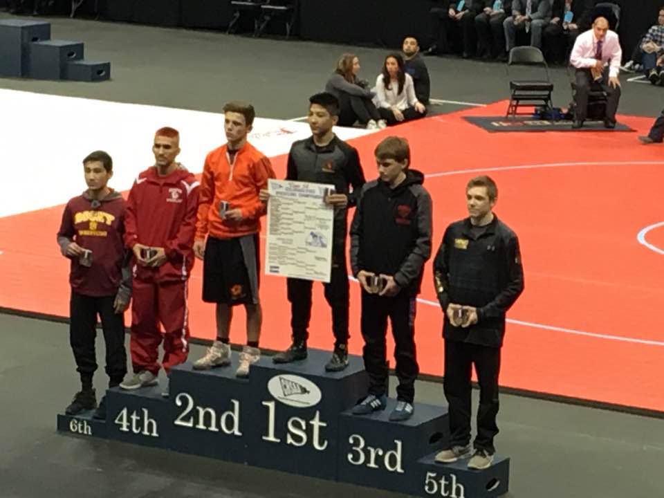 cvhswrestling1's tweet photo. Castle View takes 5th at state 2 undefeted champions Tate Samuelson Malik Heinselman both 44-0. @9Preps @neildevlin @CHSAANow @cusawrestling https://t.co/HjUes6U9WV
