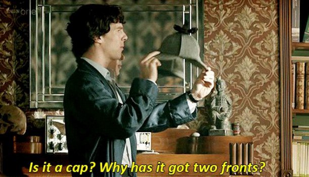 goldiisherlock's tweet photo. — Что это вообще за шапка? Почему у неё два козырька?

#НОЧЬШЕРЛОКА https://t.co/UrNGJ8oLzC