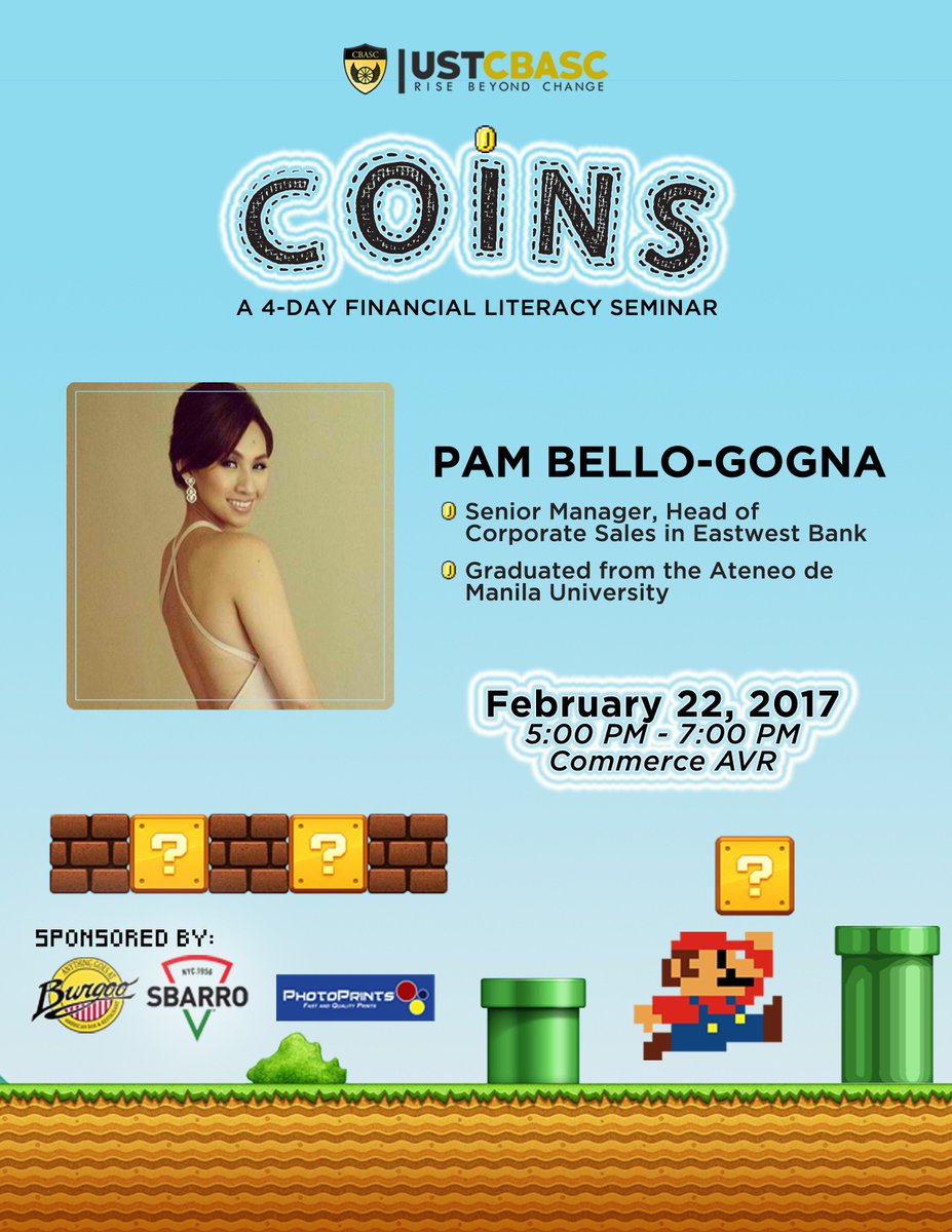 USTCBASC's tweet photo. #CBASCEvent: COINS Phase 2

Learn the how to manage your finances from Pam Bello-Gogna of EastWest Bank.

PRE-REG: https://t.co/mAqmpGiASn https://t.co/SYsRN1Q0zT