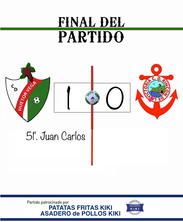 Final del partido en 'Las Viñas' de Huétor Vega.

<a href="/CD_HuetorVega/">CD Huétor Vega</a> 1 - 0 <a href="/CDRinconOficial/">CD Rincón</a>