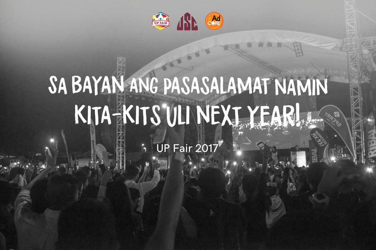 UP_Fair's tweet photo. Sa lahat ng nagpunta, maraming salamat!
Patuloy nating #SabayanAngBeat ng Original Pinoy Music dahil hanggang sa huli, #SaBayanAngBeat! https://t.co/mXSKwOtSct