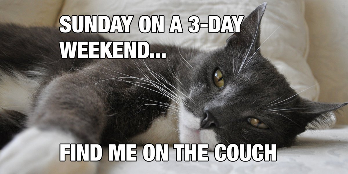 y12fcu's tweet photo. When you wake up on Sunday and remember it's a #3dayweekend... and it's more like #Saturday2 https://t.co/Eez2xn2RoT