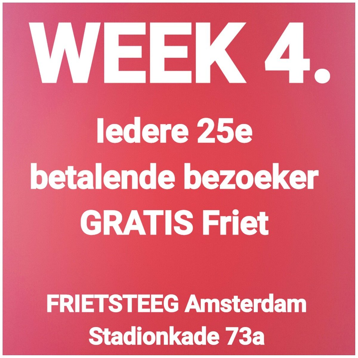 frietsteeg's tweet photo. #frietsteeg #Amsterdam #versefriet #GRATIS #Stadionkade #bestfries https://t.co/NJOTHKRI3n