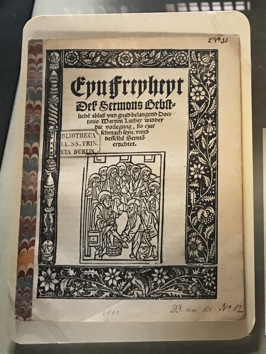 AuthenticityDub's tweet photo. 1518 ed. of Luther's pamphlet on indulgences. Take one of our #trinitytours @tcddublin this weekend and see it @tcdlibrary #Reformation500 https://t.co/aHLIsXHm60