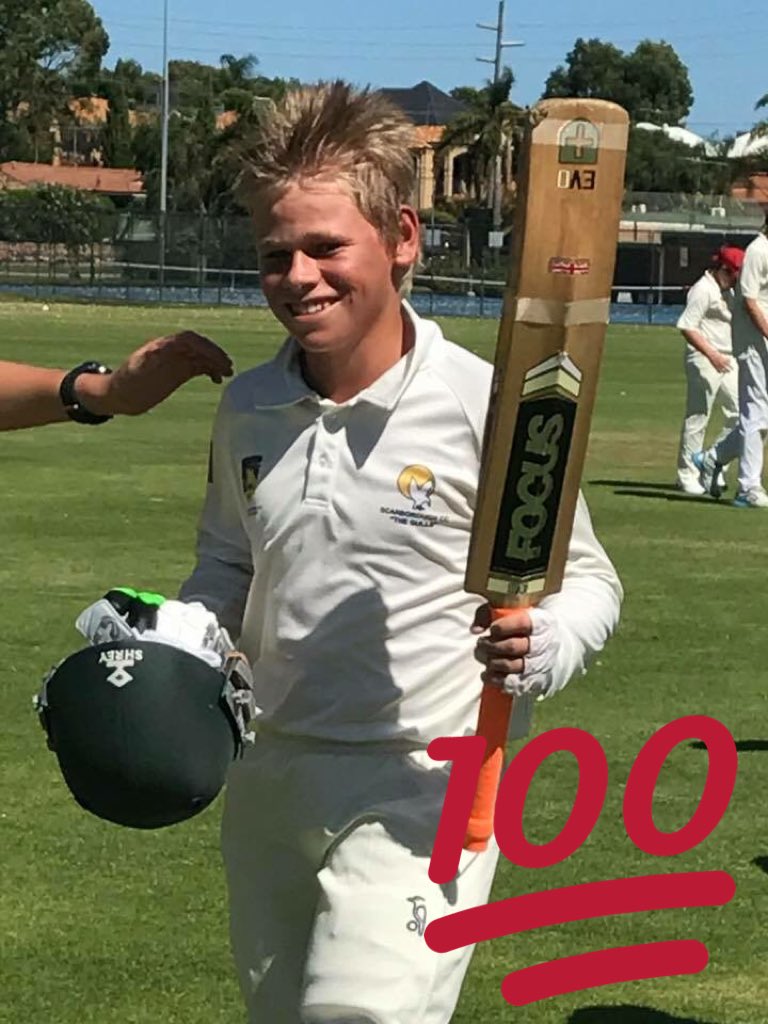 BenCameron23's tweet photo. Shoutout to my little mate Cooper Connolly. First 💯 today playing U14s. WA U12s captain. WACA 15s Dev squad. Soon to be superstar! #Gulls https://t.co/g6ZO7OHxvX