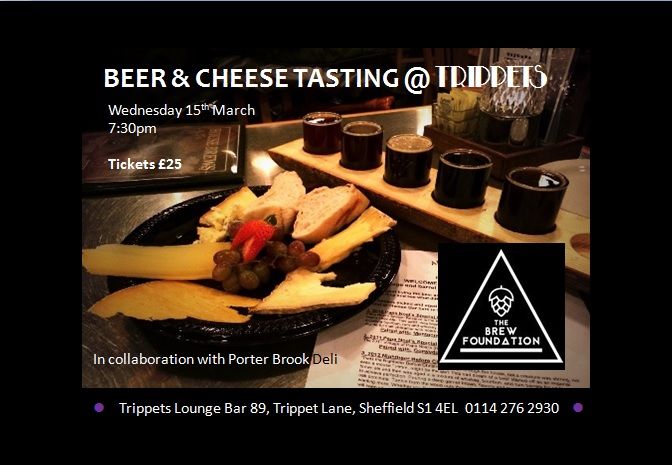 TrippetsBar's tweet photo. #Beer &amp; #Cheese tasting. Wed 15th March in collaboration with @porterbrookdeli &amp; @BrewFoundation Call to book 0114 276 2930
#sheffield #ale https://t.co/nczamGmBF1