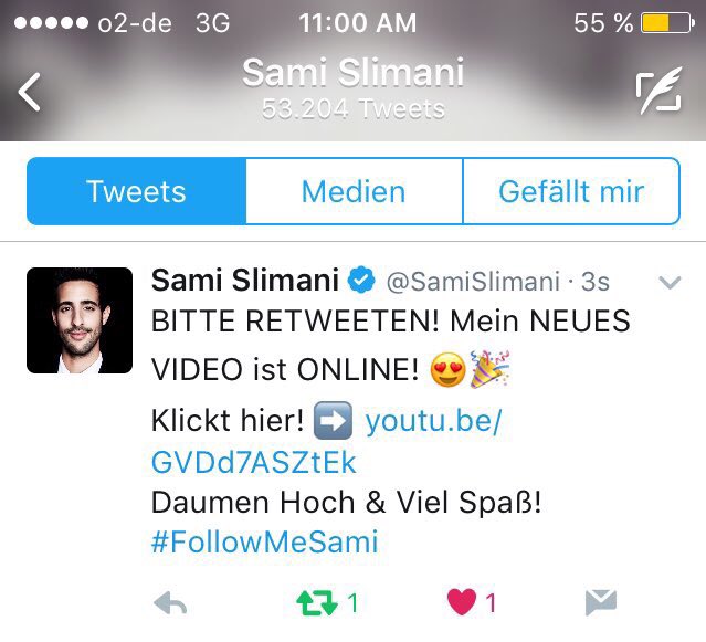 maaaddooo_'s tweet photo. #DMmeSami ❤ @SamiSlimani ?
Schaut alle unbedingt beim neuen Video von @SamiSlimani vorbei➡️https://t.co/8eHdMMvac3 https://t.co/CSFYRXQtOP