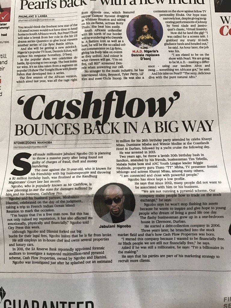 CashflowNgcobo's tweet photo. Today's City PRESS https://t.co/XKT9kNlcci