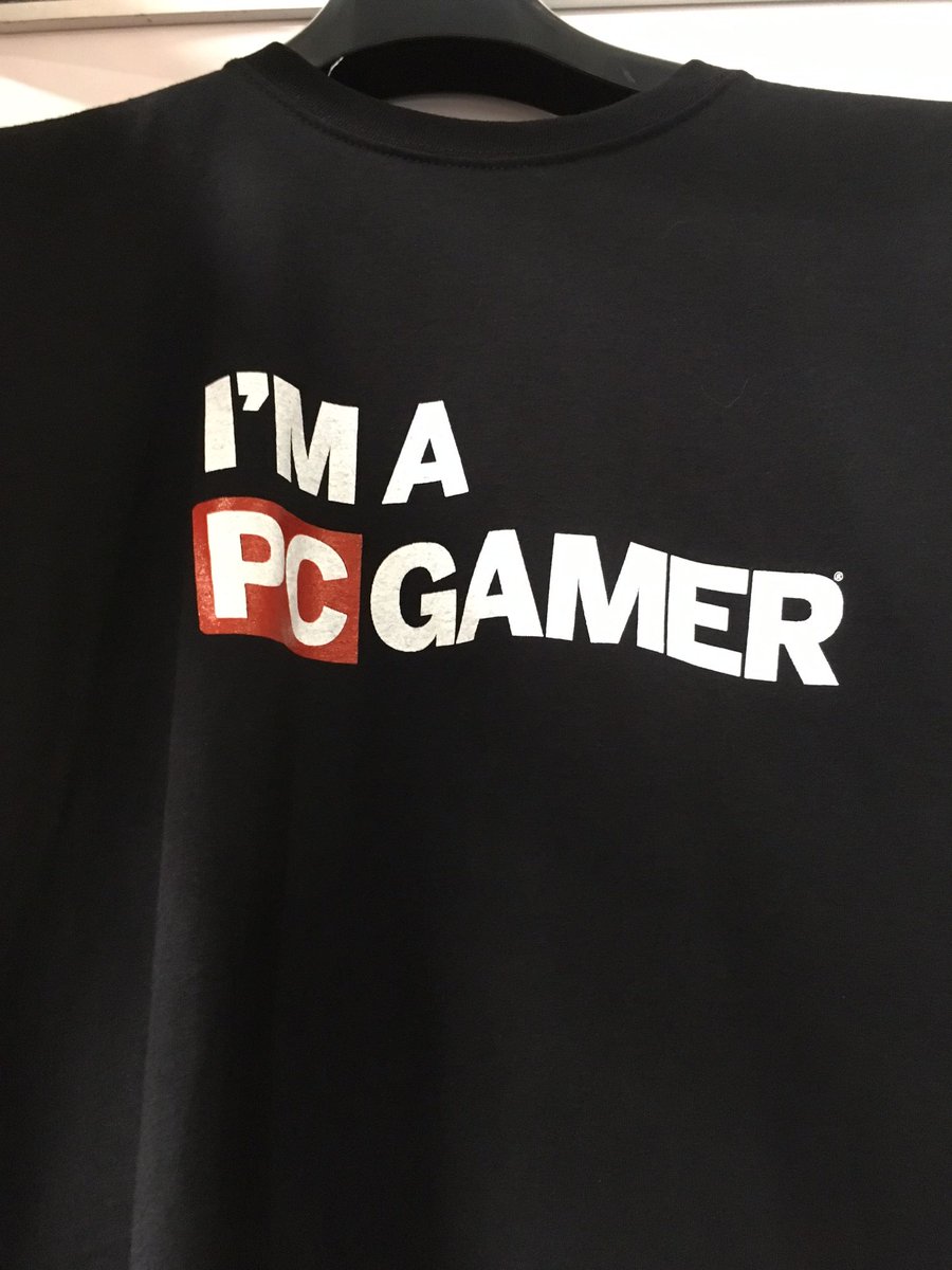 pcgamer's tweet photo. Grab a PC Gamer tee on stand F26 at the PC Gamer Weekender! https://t.co/iYhucLMopy