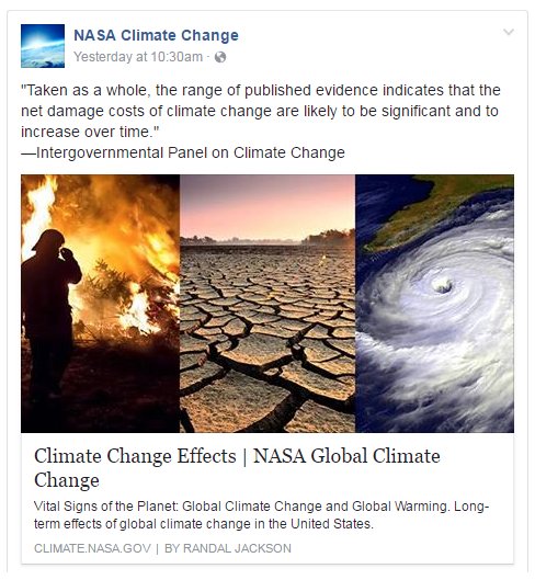“We’re doing our jobs, it’s business as usual.” <a href="/NASA/">NASA</a> defiantly continues to post about #ClimateChange wapo.st/2lwGX30