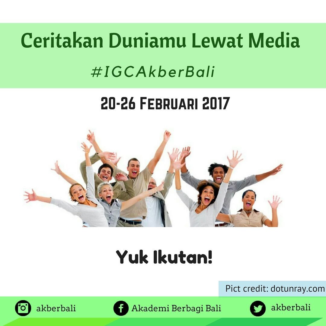 akberbali's tweet photo. @akberbali  menantang Akberians mengikuti Instagram Challenge Akber Bali, 20-26 Februari 2017 #IGchallenge  #onepostingoneday #menulis https://t.co/DBkNDwTc0r