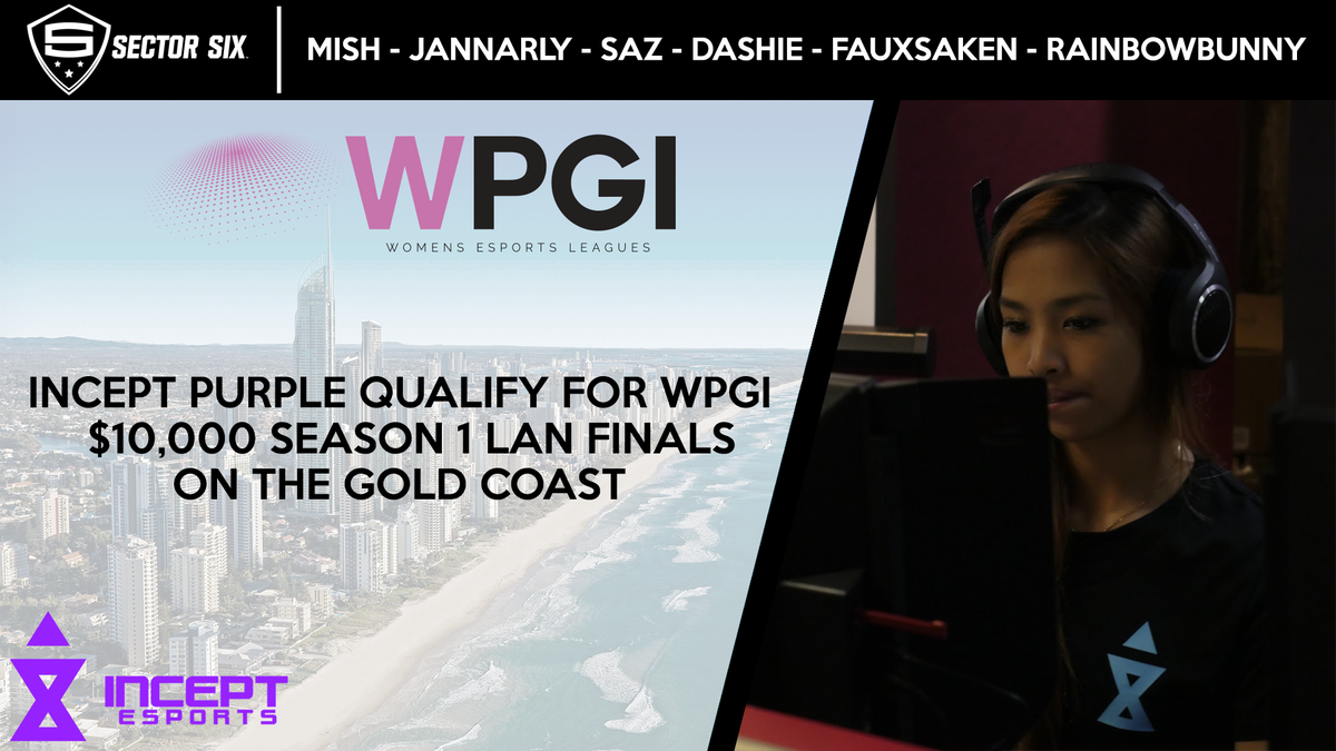 IncepteSports's tweet photo. The #InceptPurple girls have qualified for the $10,000 @WPGILeague Season 1 LAN at @GspaceGamingGC on the Gold Coast! #InceptHYPE https://t.co/R0sN5fr08G
