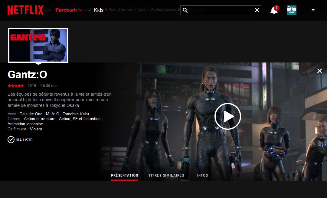 Catsuka Gantz O Movie Is Now On Netflix Even In France Catsuka Gantz O Movie Is Now On Netflix Even In France