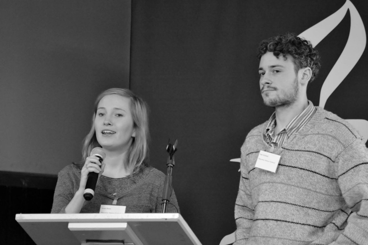 MigMatFest's tweet photo. @MigMatFest founders @SarahSharp22 & @BrotherGlover talk about the festival at an inspiring #RWConference2017 photos by @CivicLeicester https://t.co/BQwn52J8k0