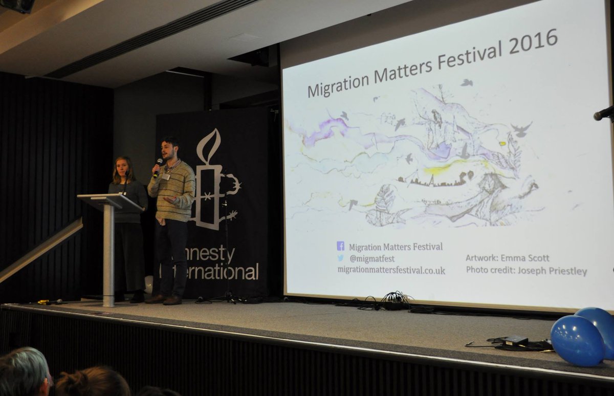 MigMatFest's tweet photo. @MigMatFest founders @SarahSharp22 & @BrotherGlover talk about the festival at an inspiring #RWConference2017 photos by @CivicLeicester https://t.co/BQwn52J8k0
