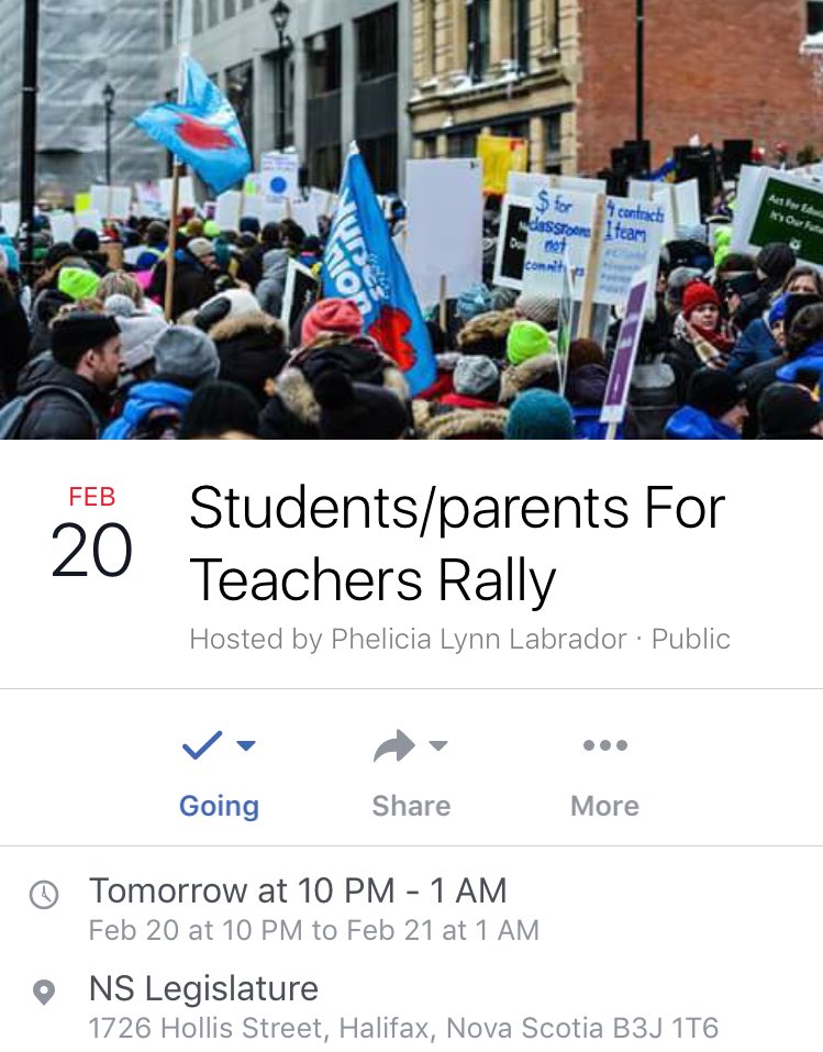 Tony_Tracy's tweet photo. Legislature reconvenes 12:01 AM Tuesday as @StephenMcNeil works to ram through #Bill75.

RALLY: https://t.co/CWgGkjJNDl

#NSTUnited #NSpoli https://t.co/LKp7hduYW4