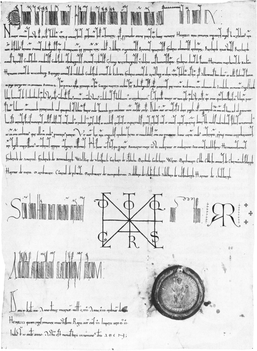 ProfLRoach's tweet photo. #CharterOfTheWeek: D H V 102 (Münster, 27.iv.1112). Henry V grants Bamberg the castle of Albewinistein with appurtenant village. https://t.co/Slcmts0PTh