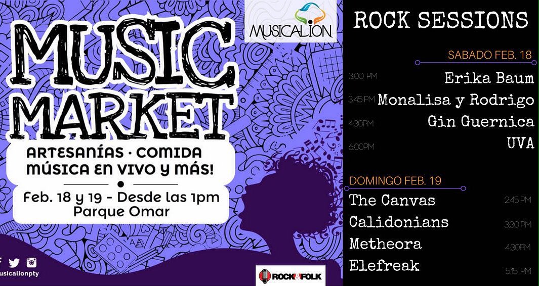 Rockistmo's tweet photo. Hoy domingo 19 de febrero #Dia2 de #RockSessions en el #MusicMarket del @musicalionpty 3pm https://t.co/qu83swIX8r
