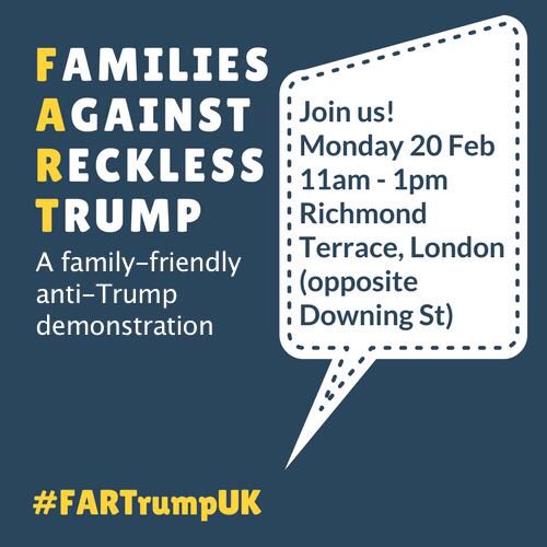 FARTrumpUK's tweet photo. @lilyallen Lily! We'd love it if you could RT our family friendly demo tomorrow #FARTrumpUK https://t.co/Ab65FEfzBt
