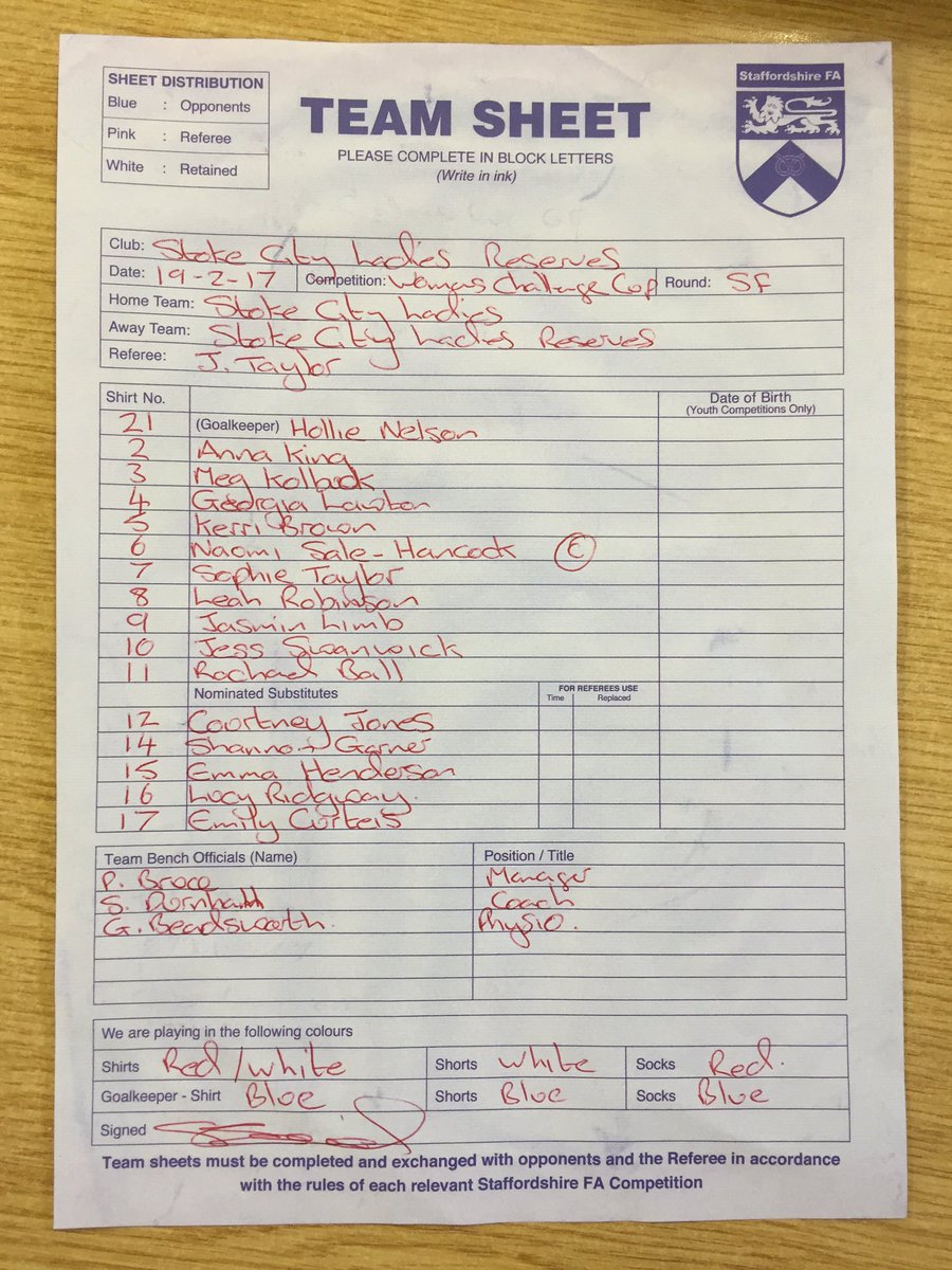 scfc_women's tweet photo. Here are today's teams. Come on Stoke! https://t.co/yLPZmecR1y