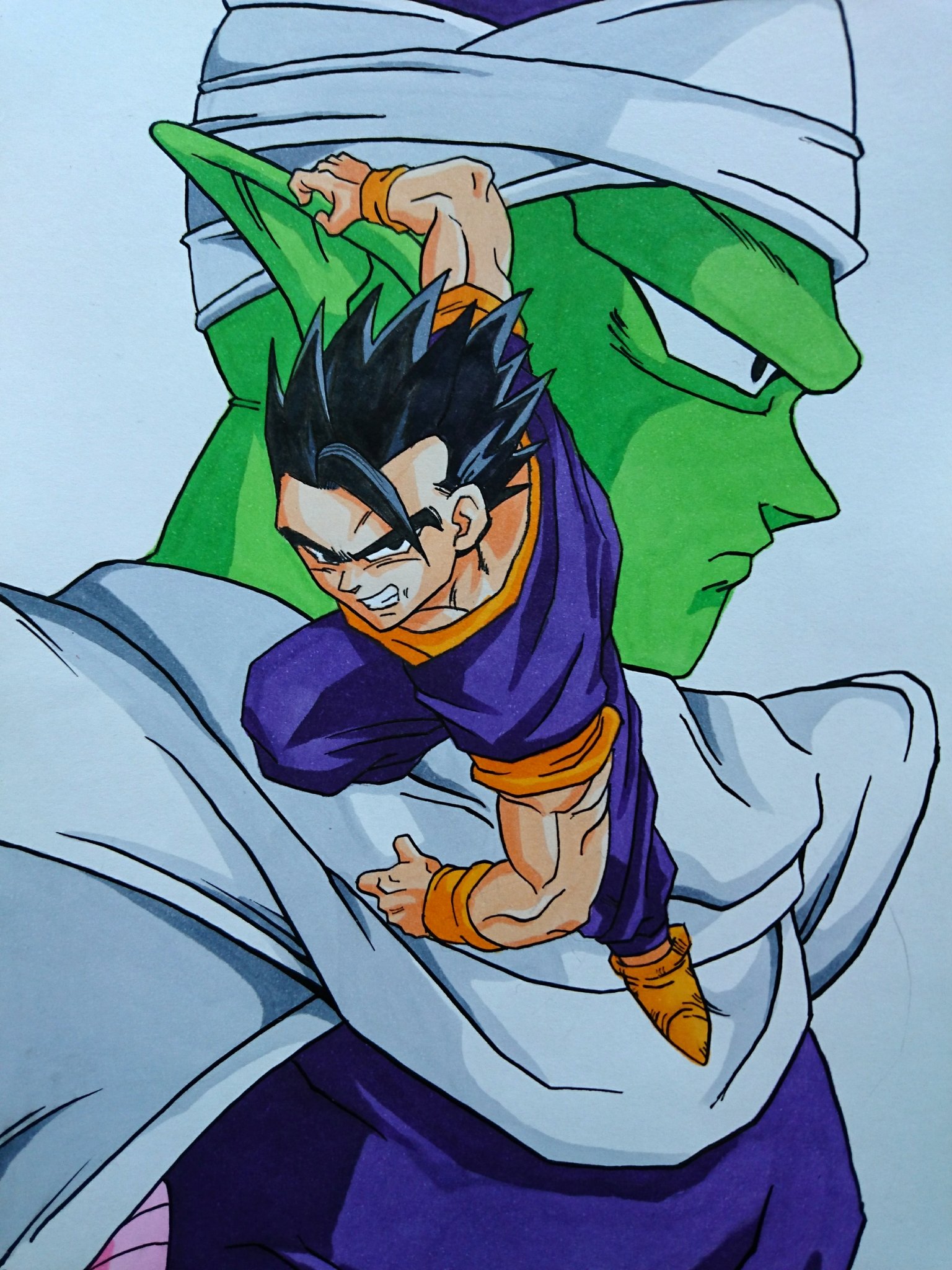 もやし No Twitter 扉絵風に悟飯とピッコロ描きました 悟飯の道着の色は魔族と悟空の道着を組み合わせてみました ドラゴンボール アルティメット悟飯 ピッコロ T Co Tfg0maa0oj Twitter