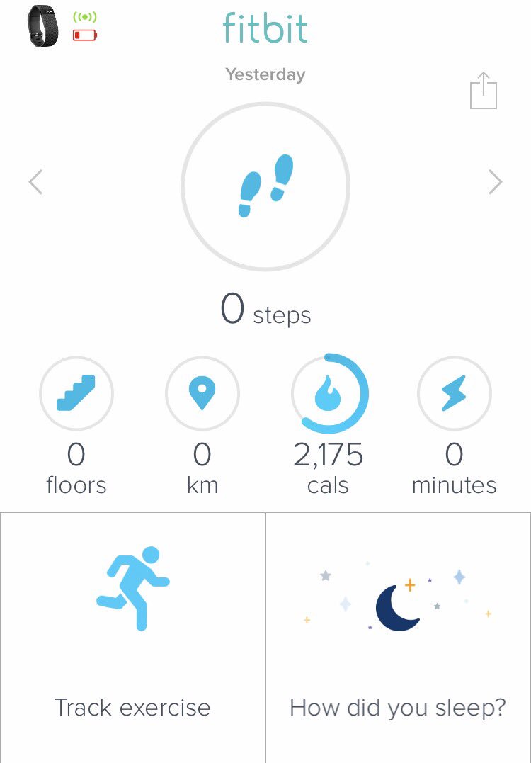 _mo0re_'s tweet photo. I wonder when my #Fitbit died #WastedSteps #ShouldveStayedHome #NotGettingItBack #ShouldaCouldaWoulda #AllThoseSteps #FacePalm https://t.co/goOAT7E6u5