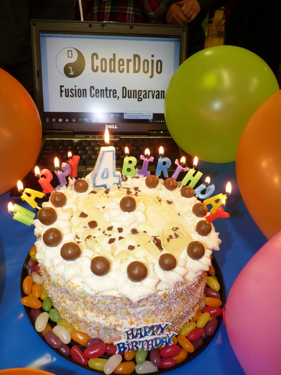 CoderdojoDungar's tweet image. HIP HIP HORRAY...HAPPY 4TH BIRTHDAY CODERDOJO DUNGARVAN, FUSION CENTRE @CoderDojo #CoderDojo