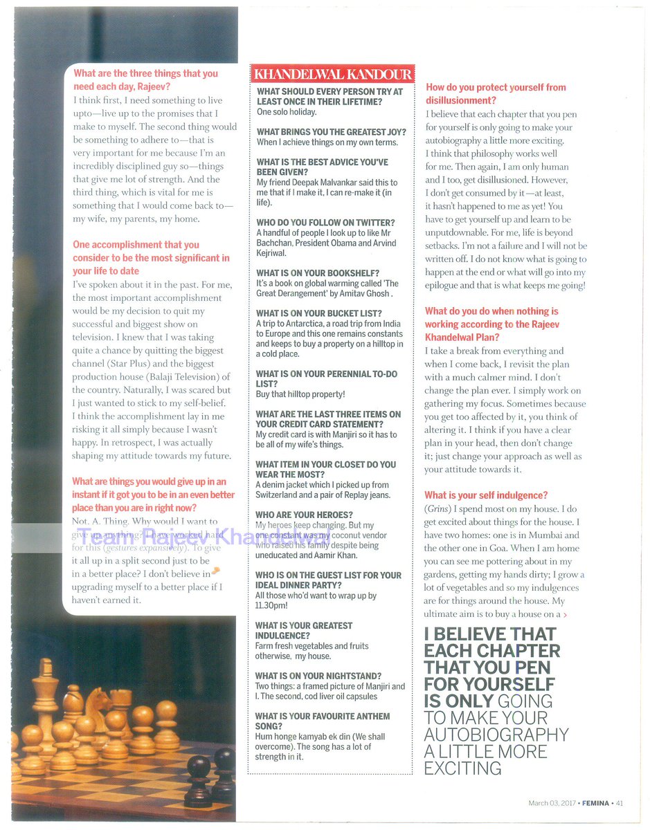 TeamRajeevK's tweet photo. #RajeevKhandelwal's latest interview in #femina pune issue ❤️ https://t.co/S4LId8wk8Z