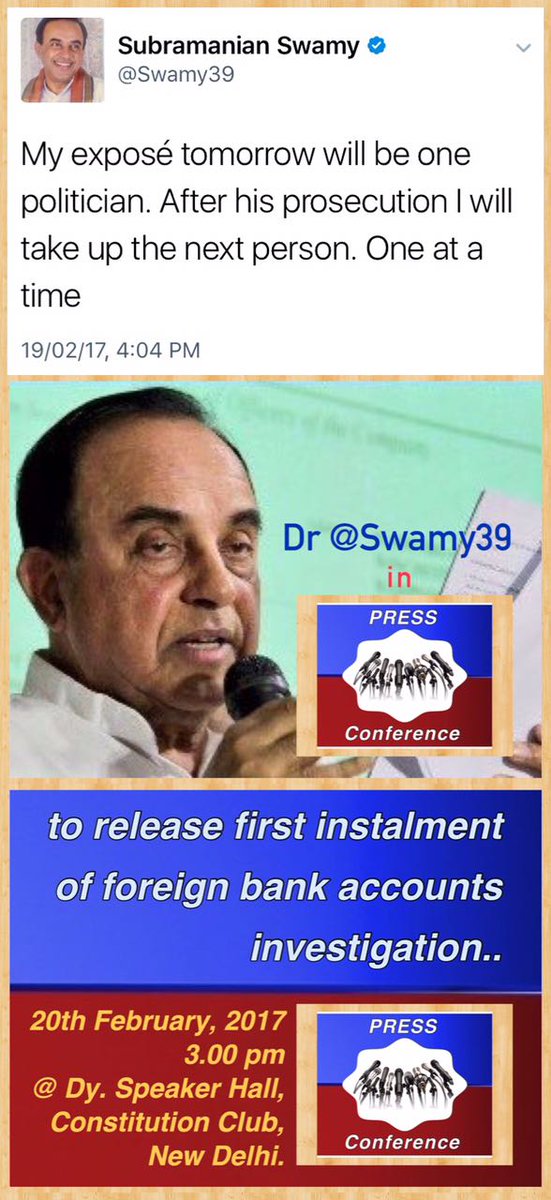 NATRAJSHETTY's tweet photo. Lutyens Delhi Corrupt Politicians keeping eye on Dr @Swamy39 #PC to check there names doesn't
appear
#BlackMoney
#ForeignBankAccount https://t.co/0g8eLkFB3C