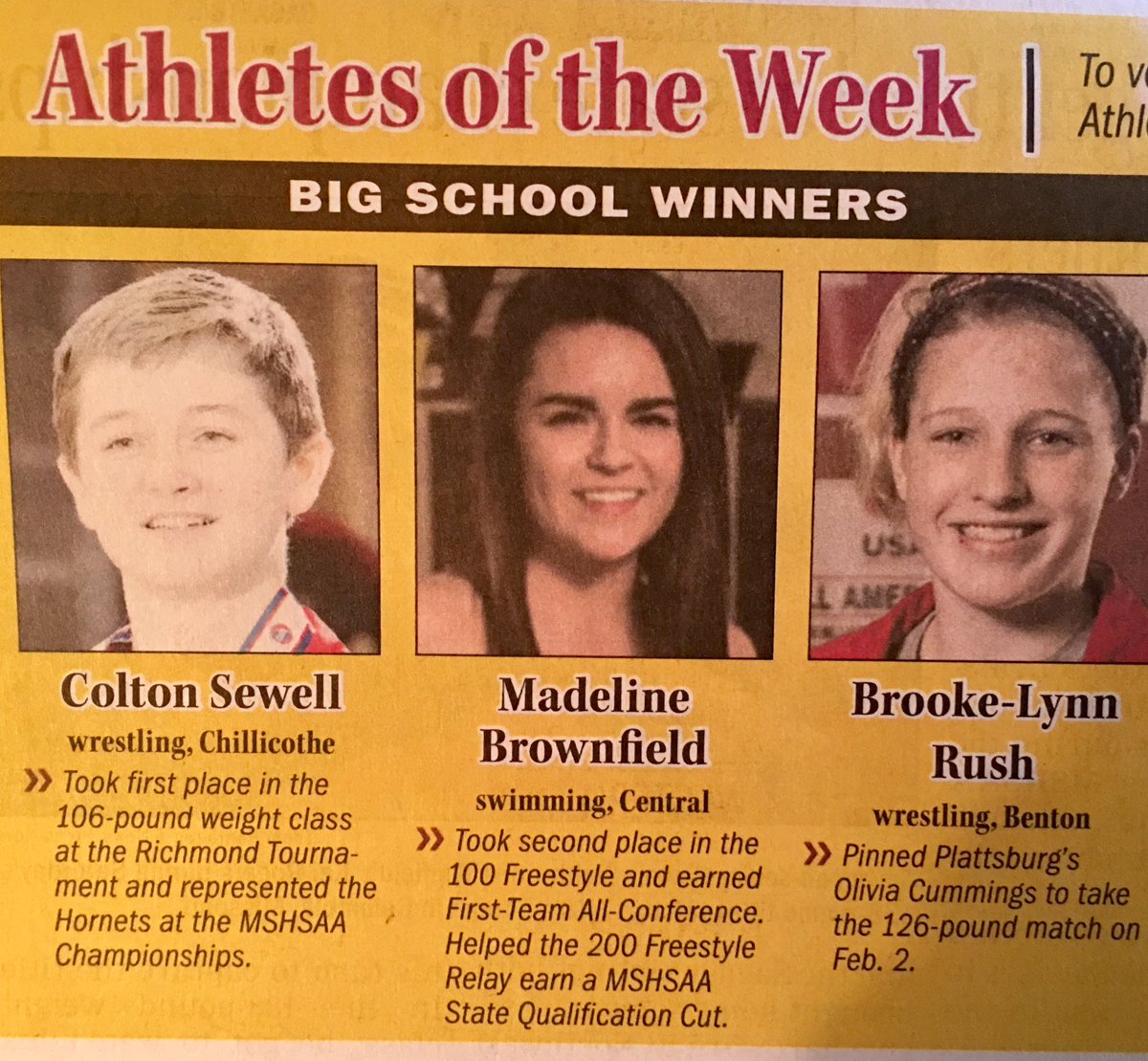 Congratulations to <a href="/madzbrownfield/">Madeleine Brownfield</a> for being named #AOTW !
Thank you to all who voted!! #onenation
