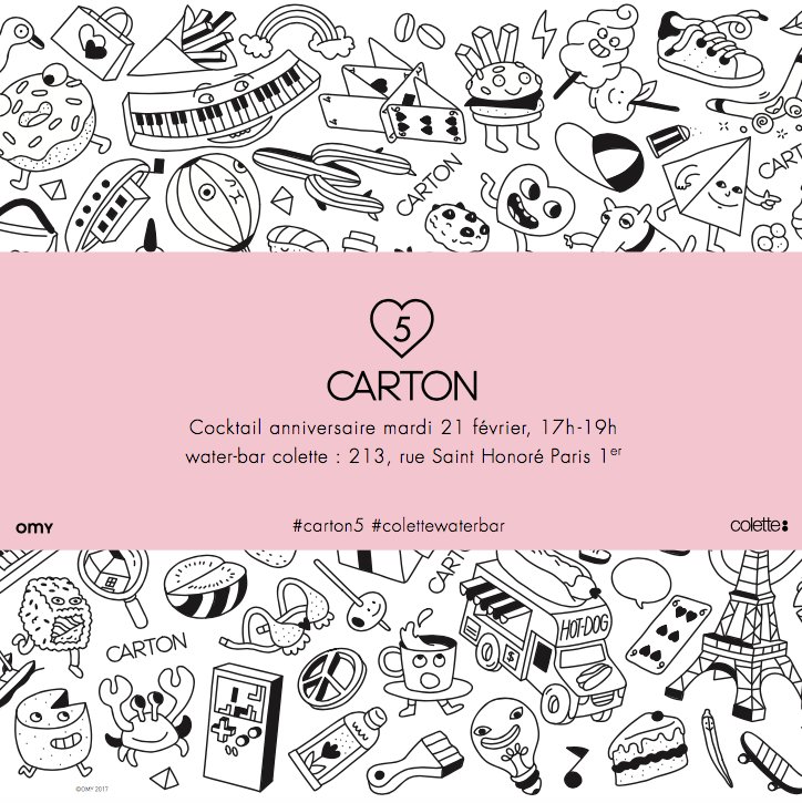 cartonmagazine's tweet photo. Nos 5 ans c'est mardi chez @coletteparis et c'est ouvert à tous ! Hâte de vous voir ! #carton5 https://t.co/NN5VqTP3Us