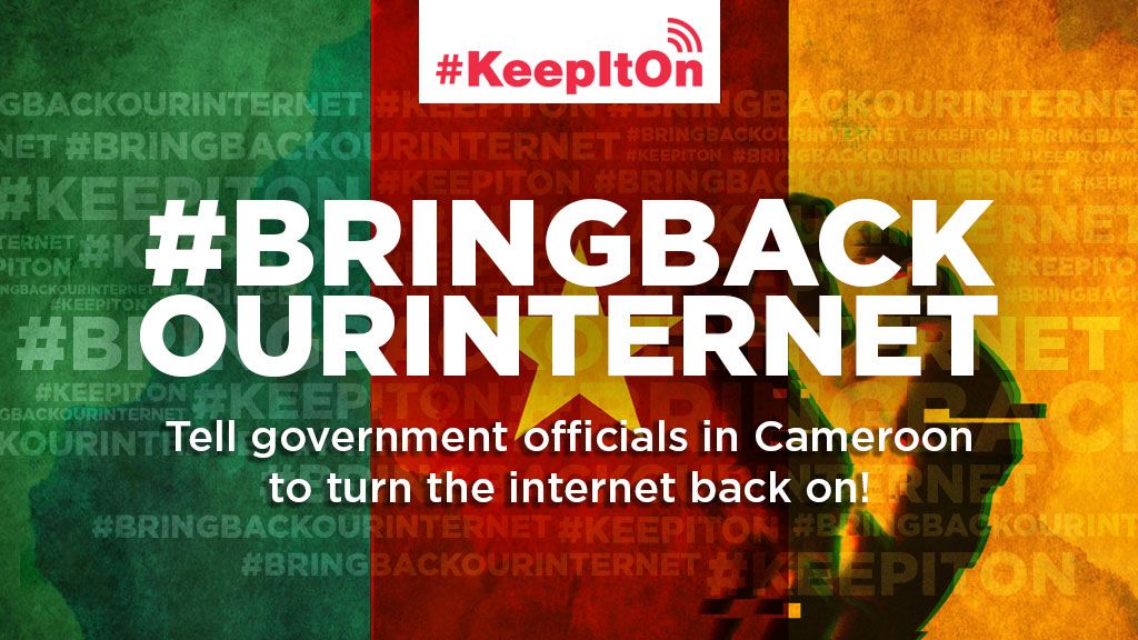 africatechie's tweet photo. What if Trump cut off internet in NY, California b/c of demonstrations? That's what happened in #Cameroon  a month ago
#BringBackOurInternet https://t.co/oH31jTZJuw