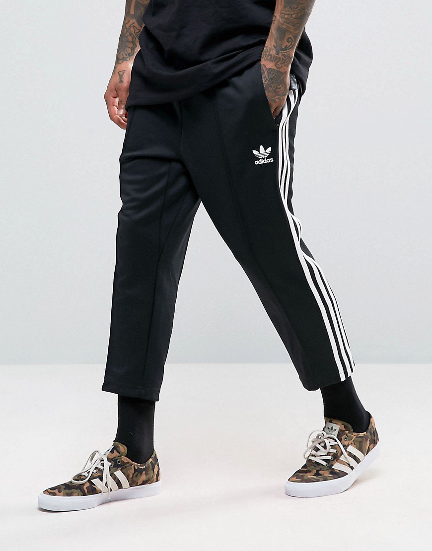 cropped adidas track pants